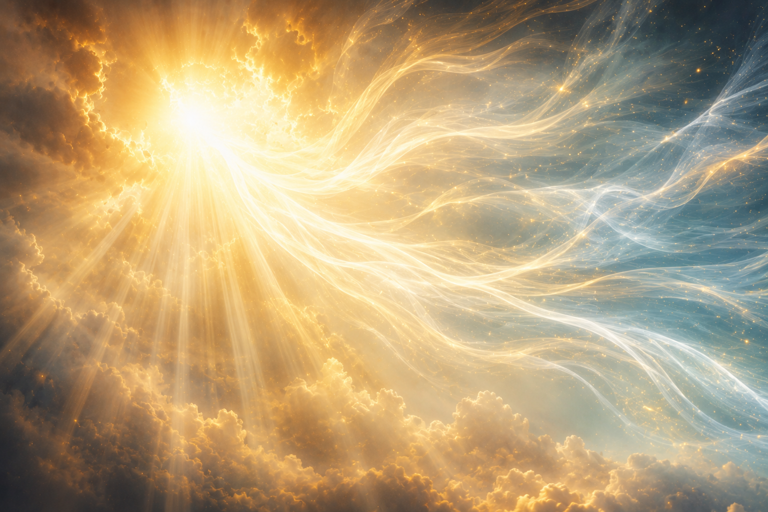 Light and breath representing the Spirit of God